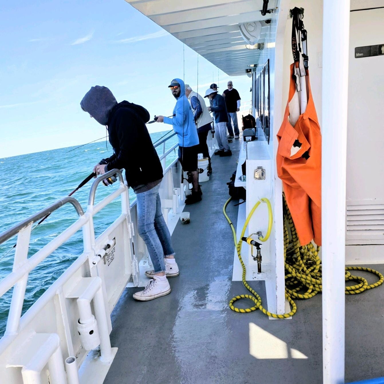 Fishing the rail — Queen Mary