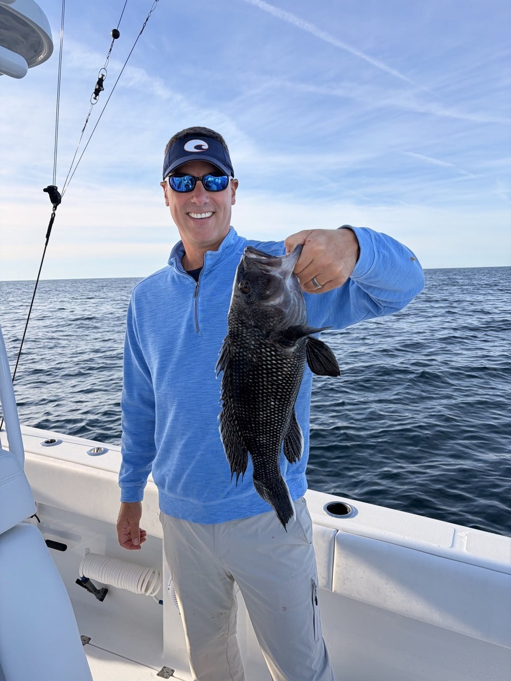 Fall black sea bass offshore