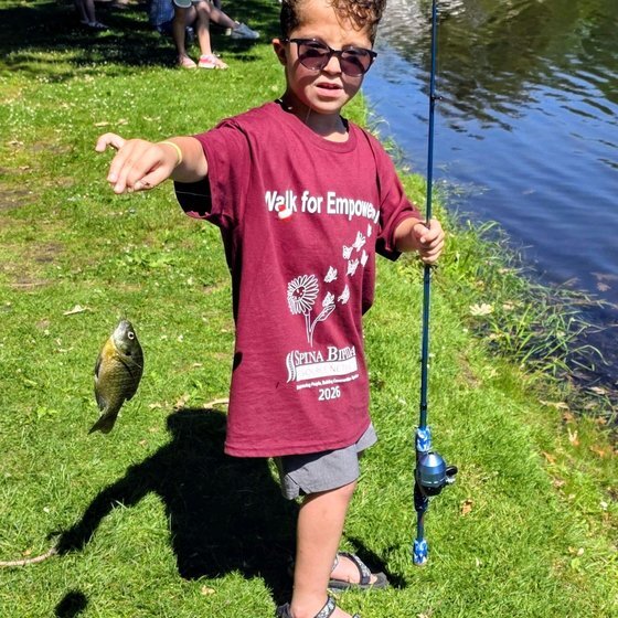 Young angler with a sunfish