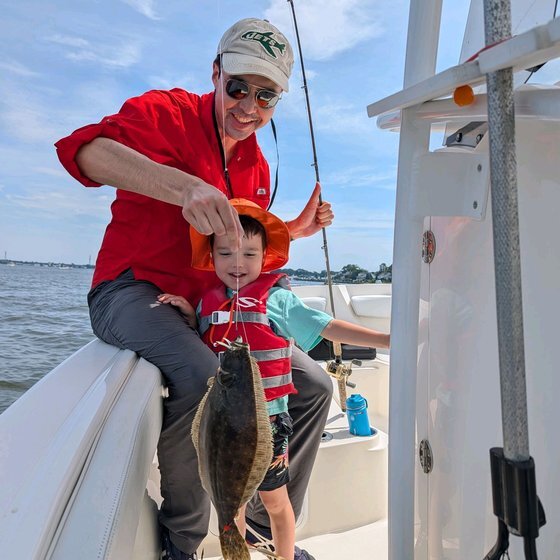 Grandson's first fluke — Shafer