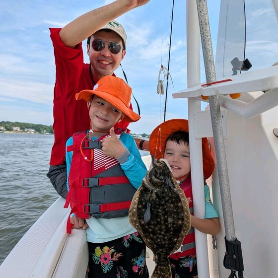 Shafer grandsons' first fluke