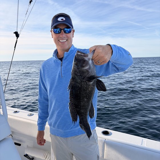 Fall black sea bass offshore